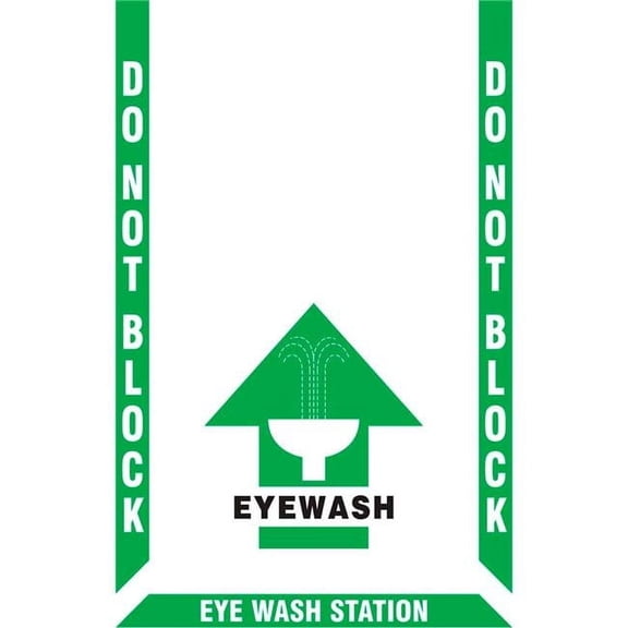 Accuform Manufacturing B2304757 PSR527 Slip-Gard Floor Marking Kit - Eye Wash - Do Not Block - Green