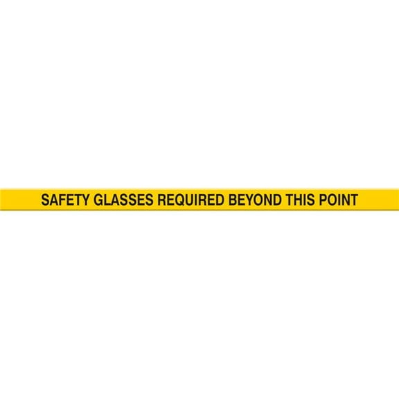 Accuform Manufacturing B2304781 PTP225 Tough-Mark Heavy-Duty Message Strip - Safety Glasses Required - 3 x 48 in. - Yellow