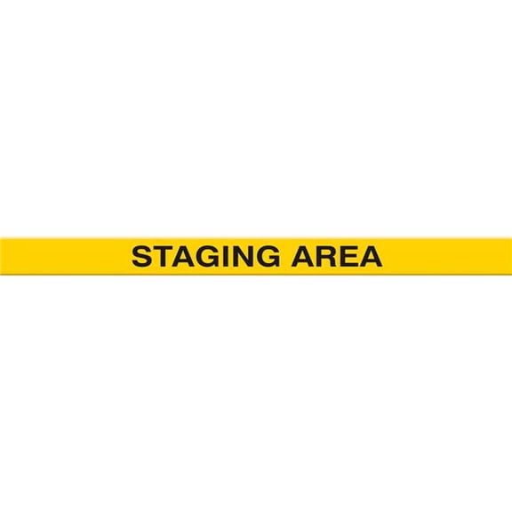 Accuform Manufacturing B2304715 PTP229 Tough-Mark Heavy-Duty Message Strip - Staging Area - 4 x 48 in. - Yellow