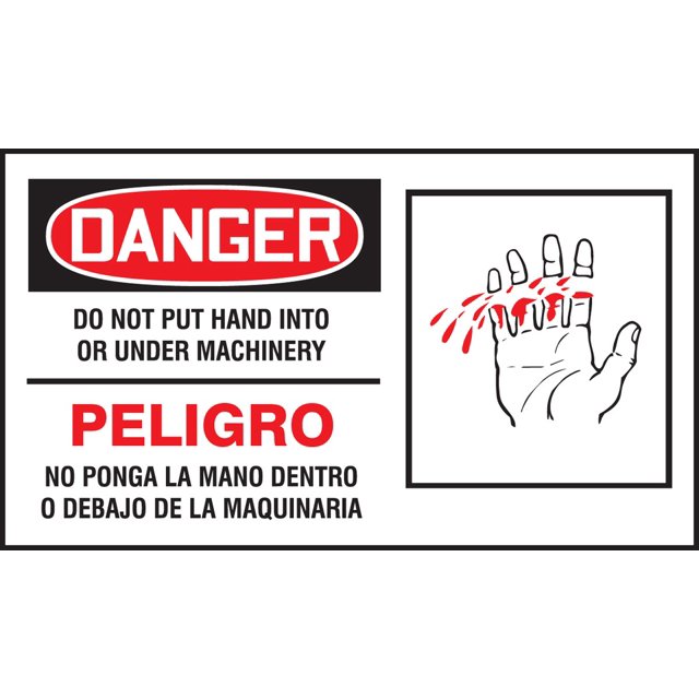 Accuform SBLEQM023XVE Spanish Bilingual Safety Label, Legend "DANGER DO