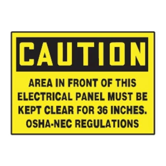 Accuform Caution Label,3-1/2in H,PK5 LELC601VSP