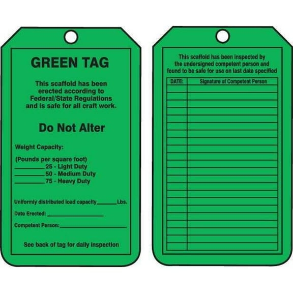 Accuform Safety Tag,5 3/4in H,3 1/4in W,PK25 TRS209CTP