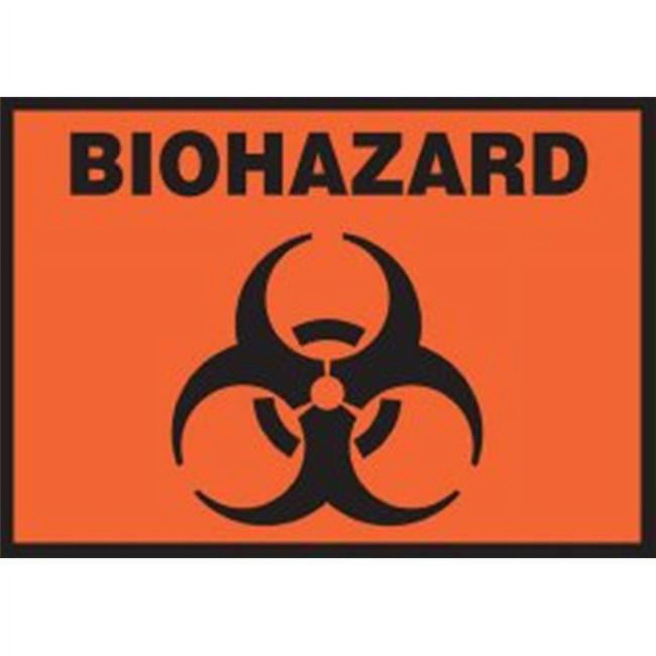 Accuform Signs 1066749-EA 3.5 x 5 in. Biohazard Pre-Printed Label, Black & Orange - Pack of 5