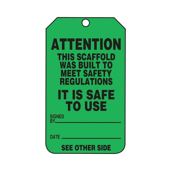 Tag, Scaffold, Cardstock, 5 3/4 in H x 3 1/4 in W, Rectangle, 25 PK