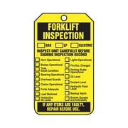 Accuform Signs 5 3/4" x 3 1/4" RP-Plastic Status Tags "FORKLIFT.." Black On Yellow TRS305PTP