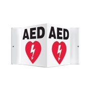 Accuform Signs AED Projection Sign Black/White PSP609
