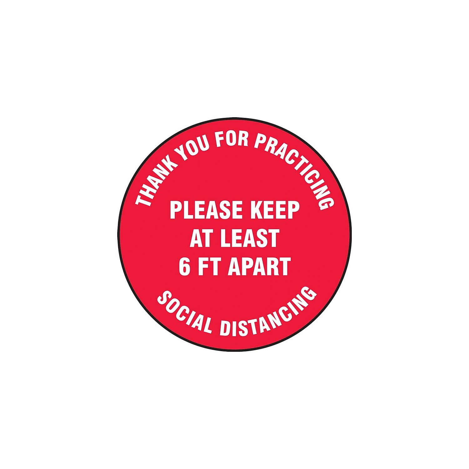 Accuform Slip-Gard Floor Decal "Please Keep at Least 6 FT Apart " Vinyl ...