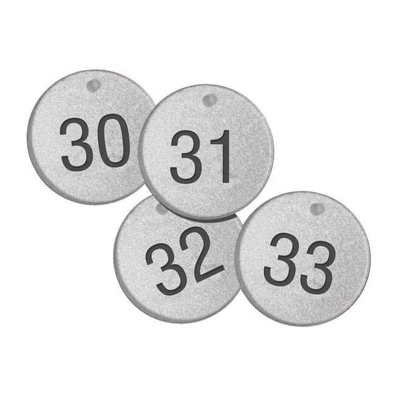 Accuform Subsurface Engraved Numbered Tags,PK25 TDL151