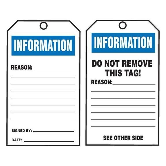 Accuform Tag By The Roll,6 1/4in H,3in W,PK100 TAR720