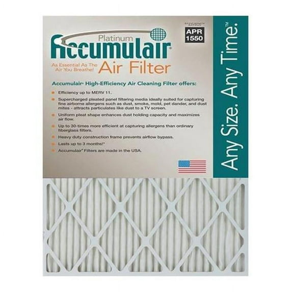 Accumulair 9 x 11.75 x 1 in. MERV 11 Actual Size Platinum Filter