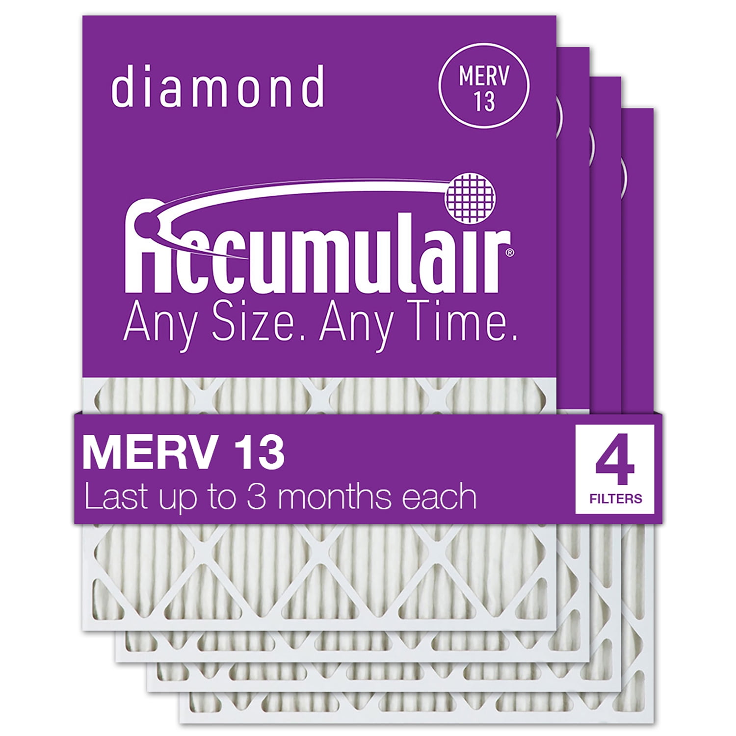Accumulair Diamond 20x25x1 MERV 13 Air Filter Furnace Filters 4 Pack accumulair-diamond-20x25x1-merv-13-air-filter-furnace-filters-4-pack