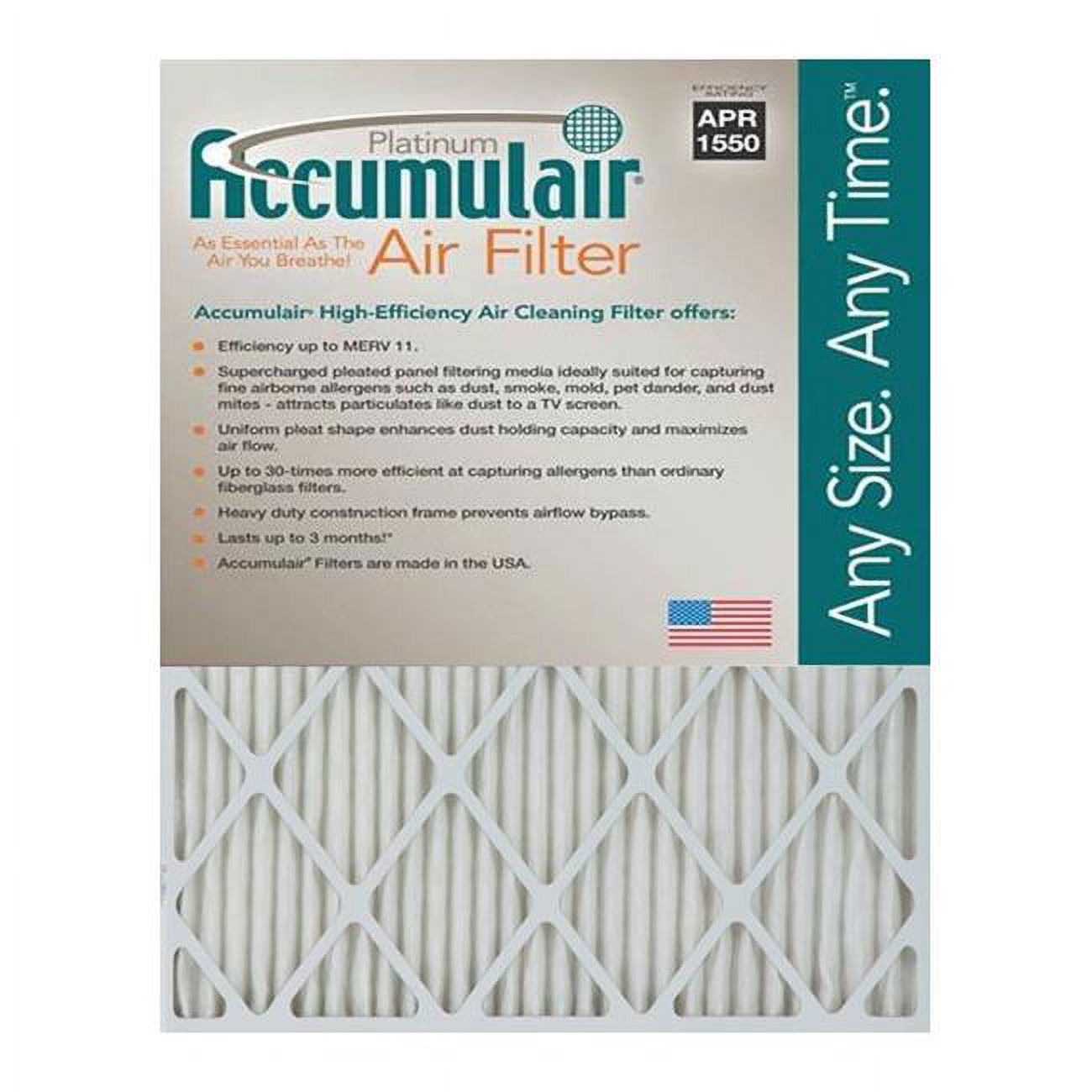 Accumulair FA19.5X21X0.5A Platinum 0.5 In. Filter-  Pack Of 4 - image 1 of 1
