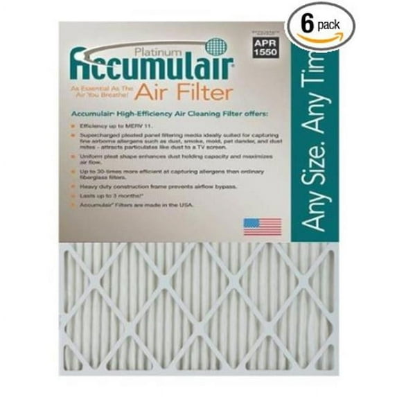 Accumulair FA28X29.5A 28 x 29.5 x 1 in. MERV 11 Actual Size Platinum Filter