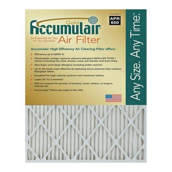 Accumulair FB20X25X0.5 Gold 0.5 In. Filter- Pack Of 4