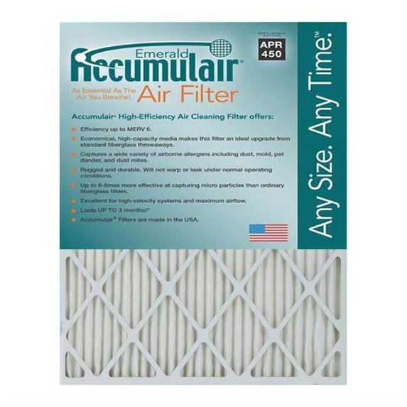 Accumulair FC15.5X29X4A 15.5x29x4 - Actual Size Accumulair Emerald 4-Inch Filter - MERV 6 Pack of - 2
