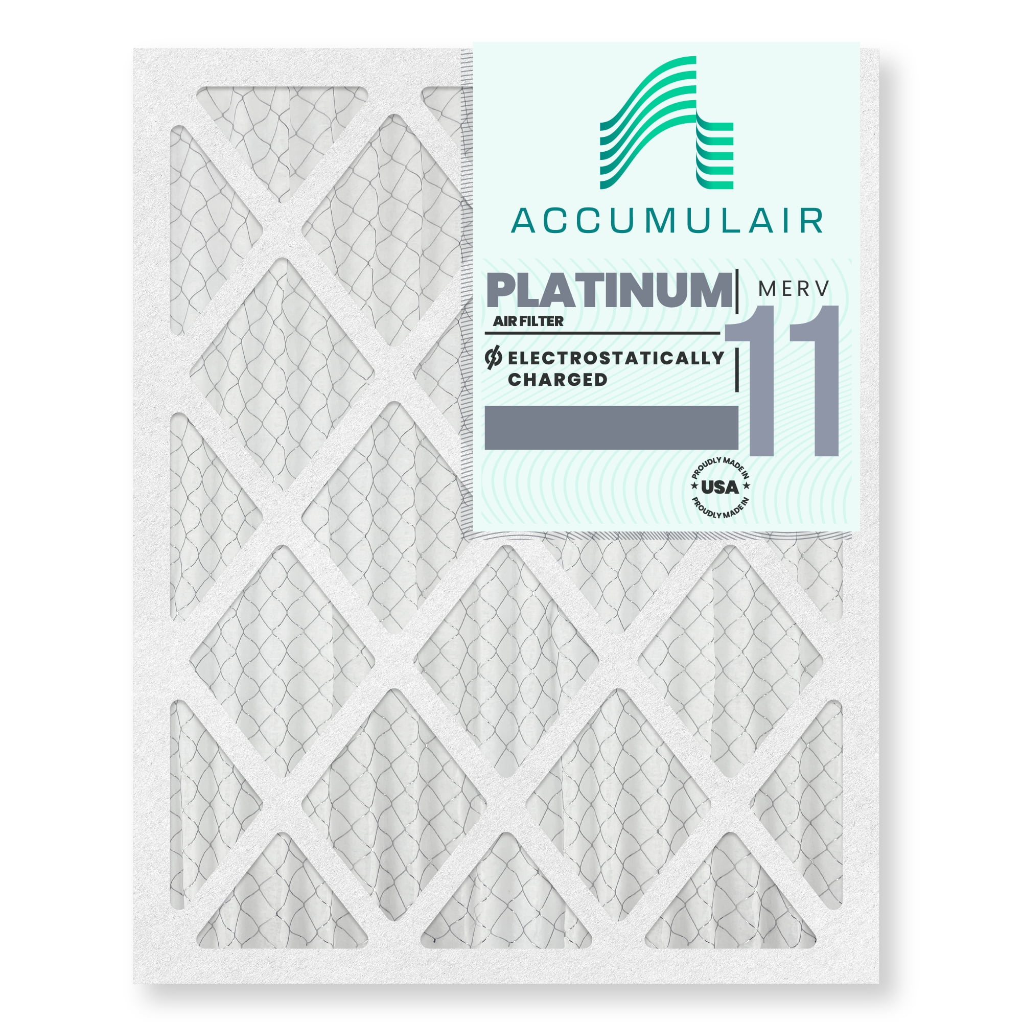 Accumulair Platinum 16x20x2 MERV 11 Air Filters, 6 Pack