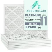 Accumulair Platinum 25x25x1 MERV 11 Air Filters (6 Pack)