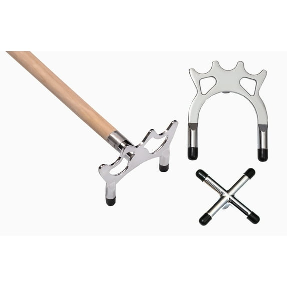 Accuplay Billiards 57" 2 Piece Maple Pool Bridge Stick w/ Regular, Spider, Cross or all 3 Bridge Heads