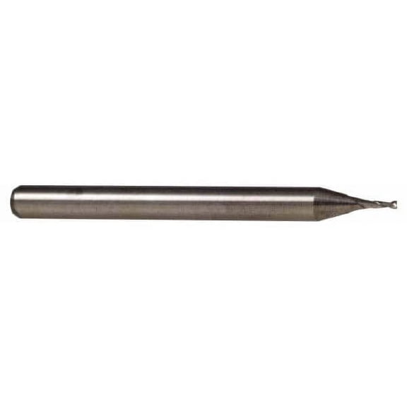 Accupro 0.01", 0.03" LOC, 1/8" Shank, 1-1/2" OAL, 2 Flute, Solid Carbide Square End Mill, Spiral Flute, 30 Helix, Centercutting, RH Cut, RH Flute, Series Miniature