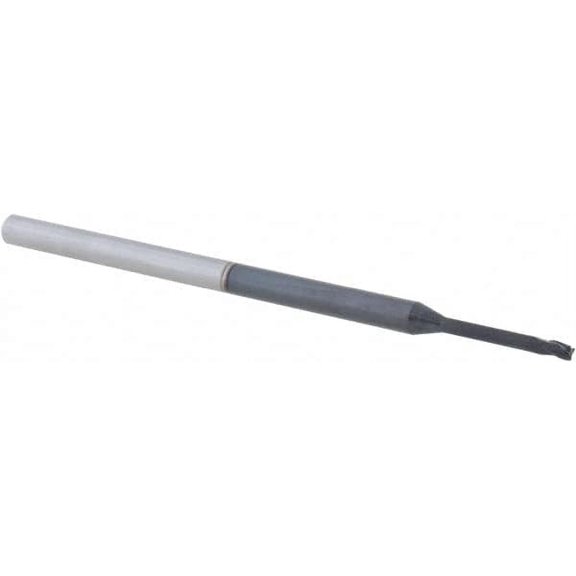 Accupro 1/16" Diam 3 Flute Single End Solid Carbide 0.01" Corner Radius End Mill AlTiN, 2-1/2" OAL, 0.093" LOC, 1/8" Shank Diam, 30 Helix, RH Cut, RH Flute, Centercutting, 1/2" Extended Reach