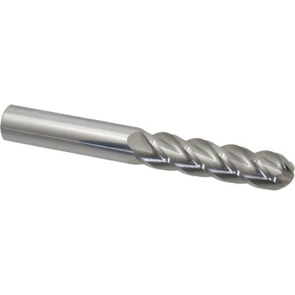 Accupro 1/2" Diam, 2" LOC, 4 Flute Solid Carbide Ball End Mill