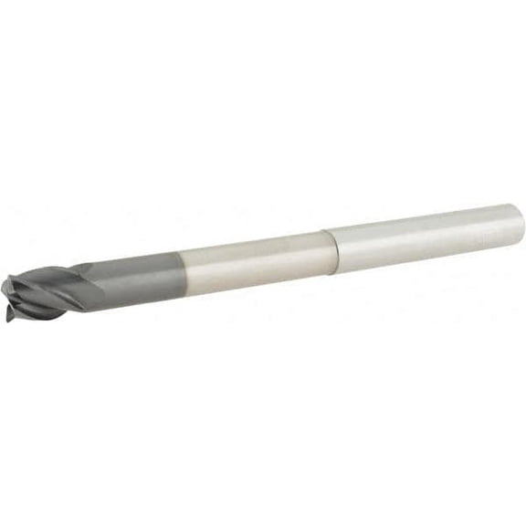 Accupro 1/2" Diam 4 Flute Single End Solid Carbide 0.03" Corner Radius End Mill AlTiCrN, 6" OAL, 5/8" LOC, 1/2" Shank Diam, 38 Helix, RH Cut, RH Flute, Centercutting, 3-3/8" Extended Reach