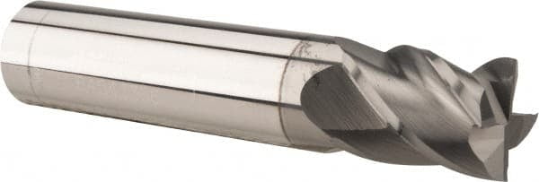 ZrN Coated 1/2 3 Flute Carbide End Mill SE 38 Deg Helix 1.25 loc