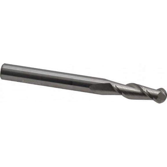 Accupro 1/4" Diam, 3/4" LOC, 2 Flute Solid Carbide Ball End Mill