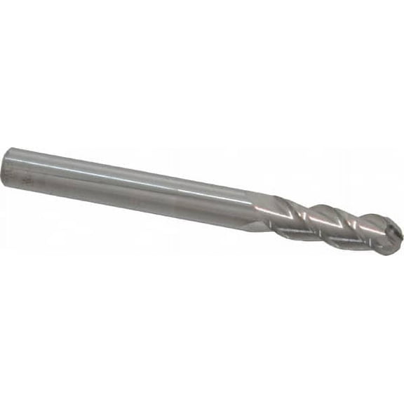 Accupro 1/4" Diam, 3/4" LOC, 3 Flute Solid Carbide Ball End Mill