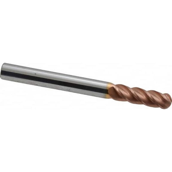 Accupro 1/4" Diam, 3/4" LOC, 4 Flute Solid Carbide Ball End Mill
