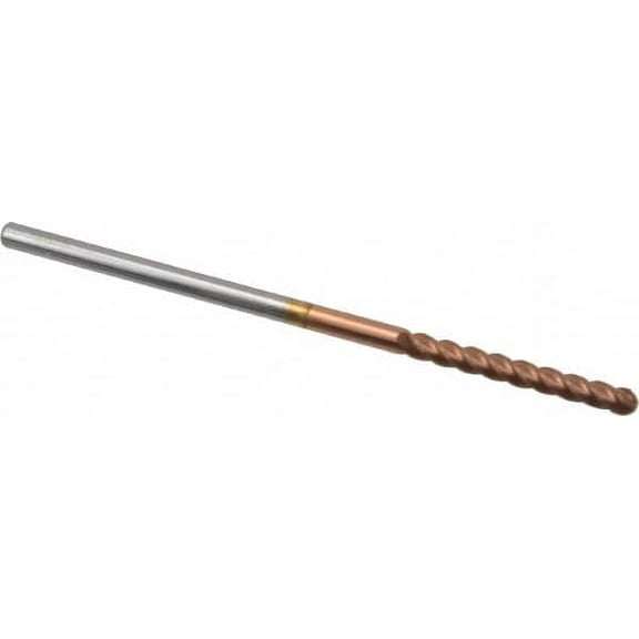 Accupro 1/8" Diam, 1" LOC, 4 Flute Solid Carbide Ball End Mill