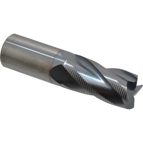 Accupro 1" Diam, Fine Pitch, 2" LOC, 4 Flute Solid Carbide Roughing Square End Mill TiCN Finish, 4" OAL, 1" Shank Diam, Single End, 30 Helix