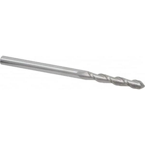 Accupro 3/16" Diam, 1-1/8" LOC, 2 Flute Solid Carbide Ball End Mill