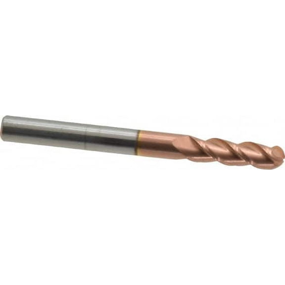 Accupro 3/16" Diam, 5/8" LOC, 3 Flute Solid Carbide Ball End Mill