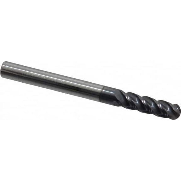 Accupro 3/16" Diam, 5/8" LOC, 4 Flute Solid Carbide Ball End Mill