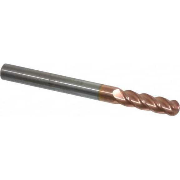 Accupro 3/16" Diam, 5/8" LOC, 4 Flute Solid Carbide Ball End Mill