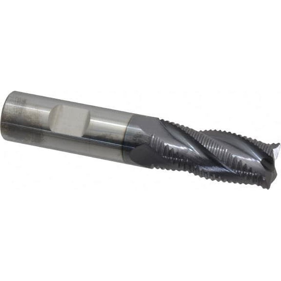 Accupro 3/4" Diam, Coarse Pitch, 1-5/8" LOC, 4 Flute Solid Carbide Roughing Square End Mill AlTiN Finish, 4" OAL, 3/4" Shank Diam, Single End, Centercutting, 30 Helix
