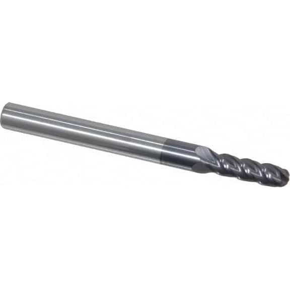 Accupro 5/32" Diam, 1/2" LOC, 4 Flute Solid Carbide Ball End Mill