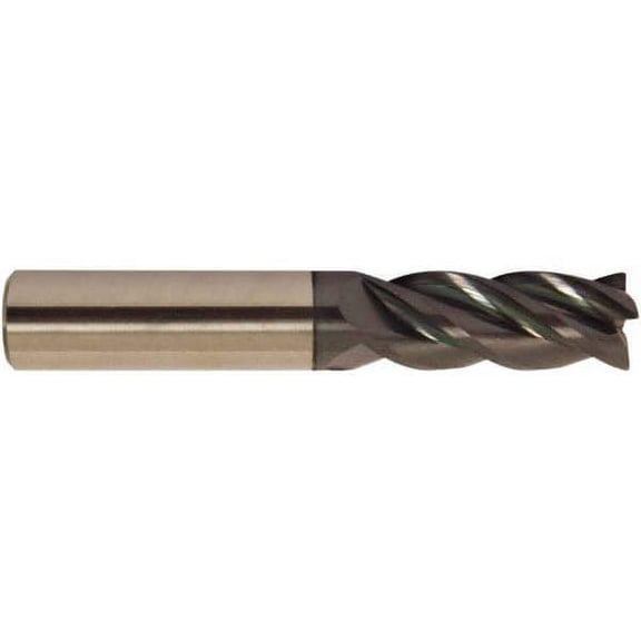 Accupro 5/8", 1-1/4" LOC, 5/8" Shank, 3-1/2" OAL, 4 Flute, Solid Carbide Square End Mill, AlTiCrN Finish, Spiral Flute, 38 Helix, Centercutting, RH Cut, RH Flute, Series HS