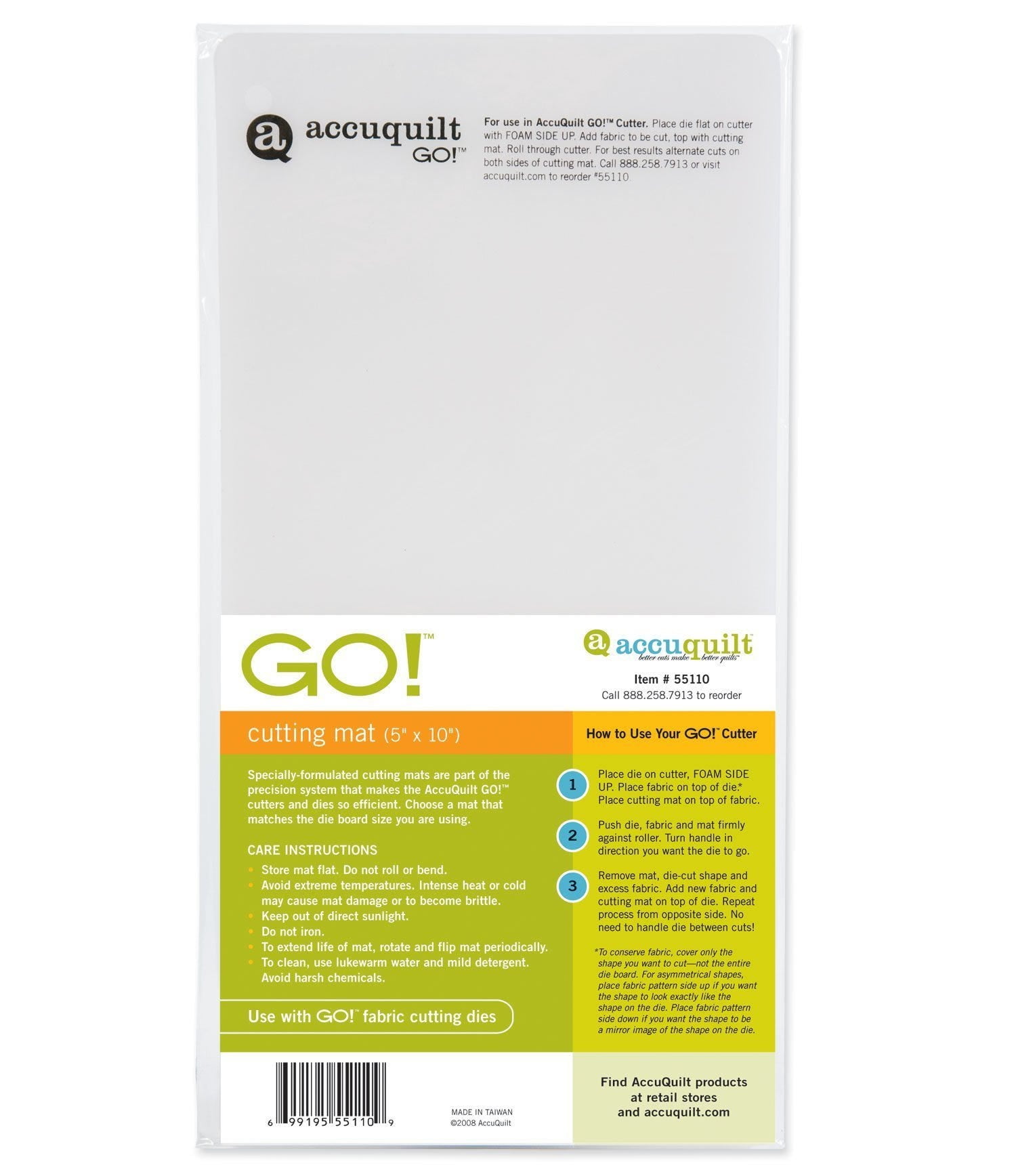 Accuquilt GO! Cutting Mat 5" x 10" 2 Pack