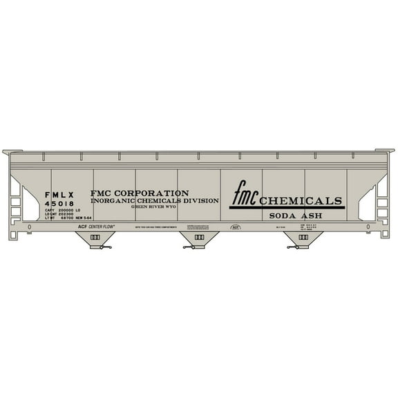 Accurail HO Scale FMC 3-Bay ACF Hopper