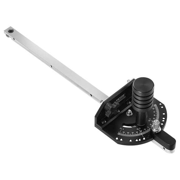 Accurate Aluminum Alloy Miter Gauge 15 Adjustable Angle Stops Spring Loaded Plunger Detachable Disc Fits 0.75 x 0.375 Inch Slots for Woodwork Table Saws