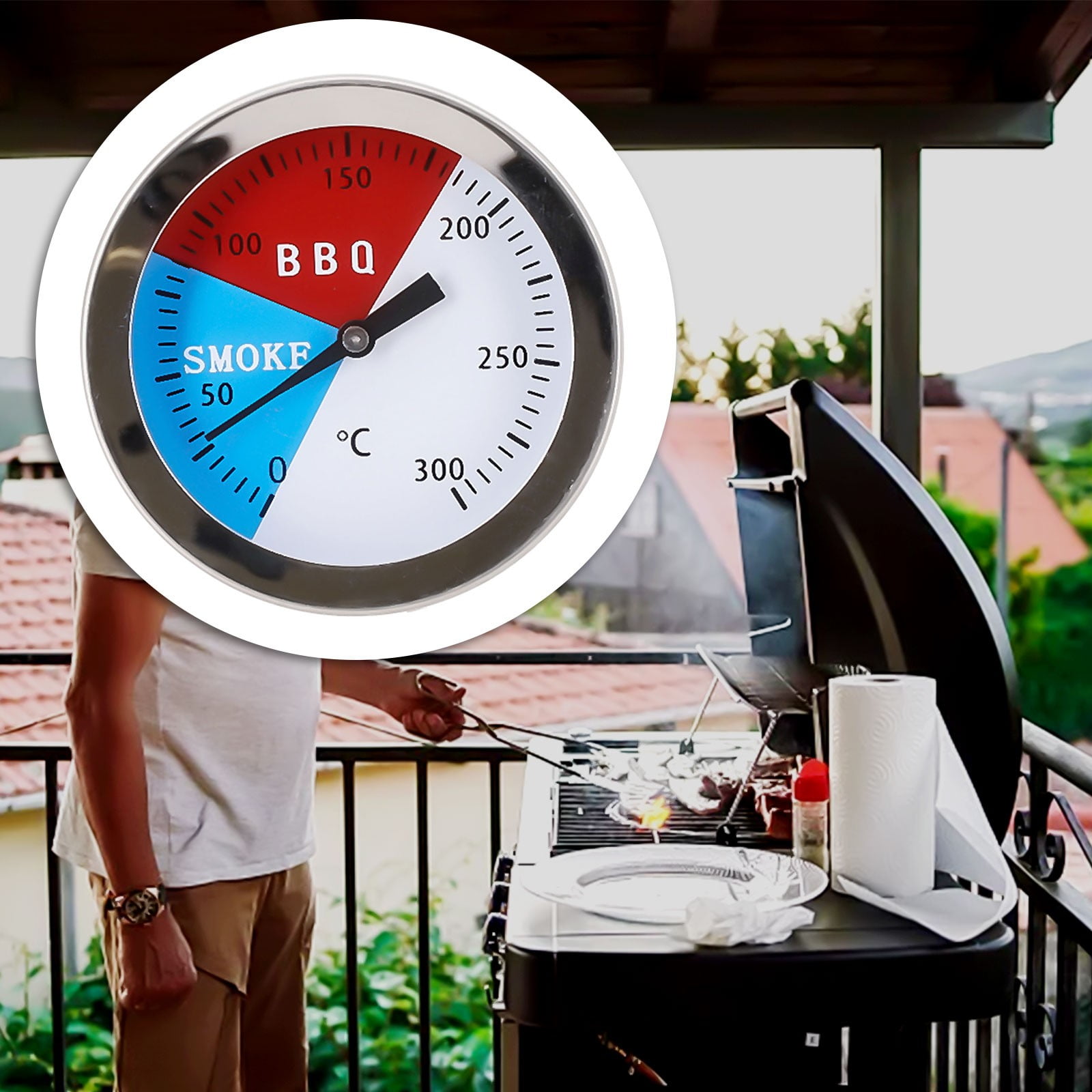 Accurate BBQ Temperature Gauge Smoker Thermometer Measure Kitchen
