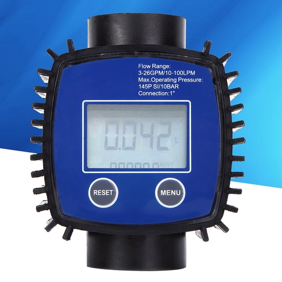 Accurate Digital Flowmeter, 1" Thread, Measures Water, Oil, Diesel, Gasoline, Up To 100LPM