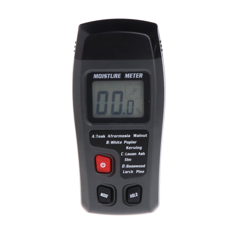 Wood Moisture Meter – Pin-Type Digital Tester For Firewood, Building Materials, Walls, Floor & Carpet Dampness (8 Wood Scales, Backlit LCD, Hold & Memory)
