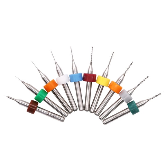 Miniature Drill Bits for Electronics and Jewelry Crafting Detailed Engraving Stone Jewelry Work, 10Piece Set (0.1mm-2mm)