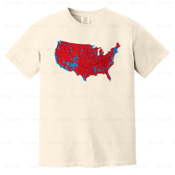 Accurate Map Election Results Political Funny Satire USA Vote Comfort Color T-Shirt Unisex, up to 4XL
