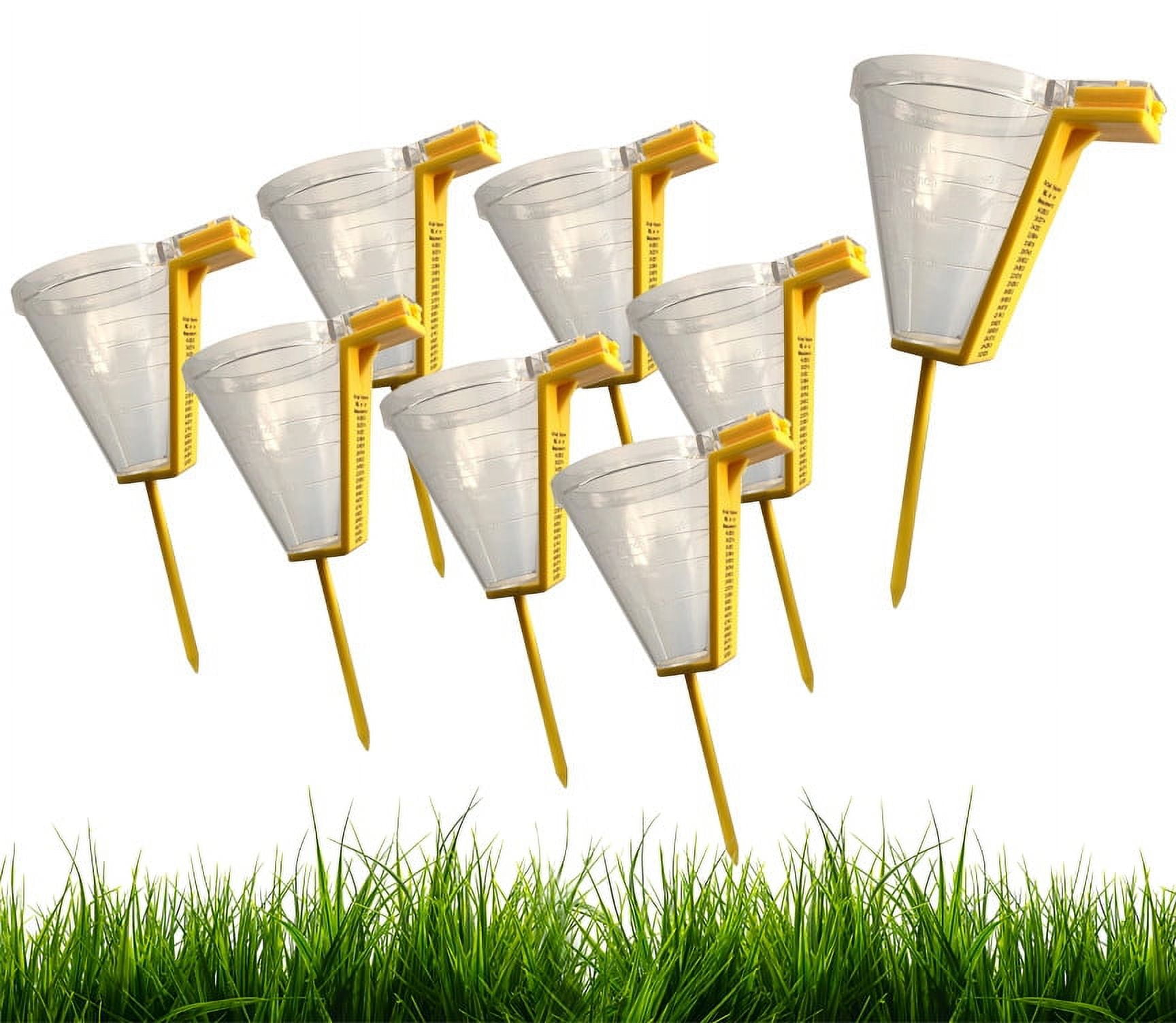 Accurate Sprinkler SET of 8 Rain Gauge | Outdoor lawn