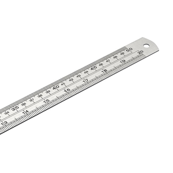 Accurate Steel Straight Ruler Double Side Metric Royal Scale Straightedge with Hole for Technical Drawing