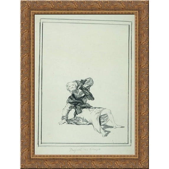 Accuse the Time 24x18 Gold Ornate Wood Framed Canvas Art by Francisco Goya